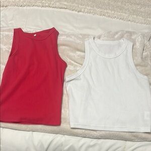 Women’s(Amazon) Red and White Tank Tops